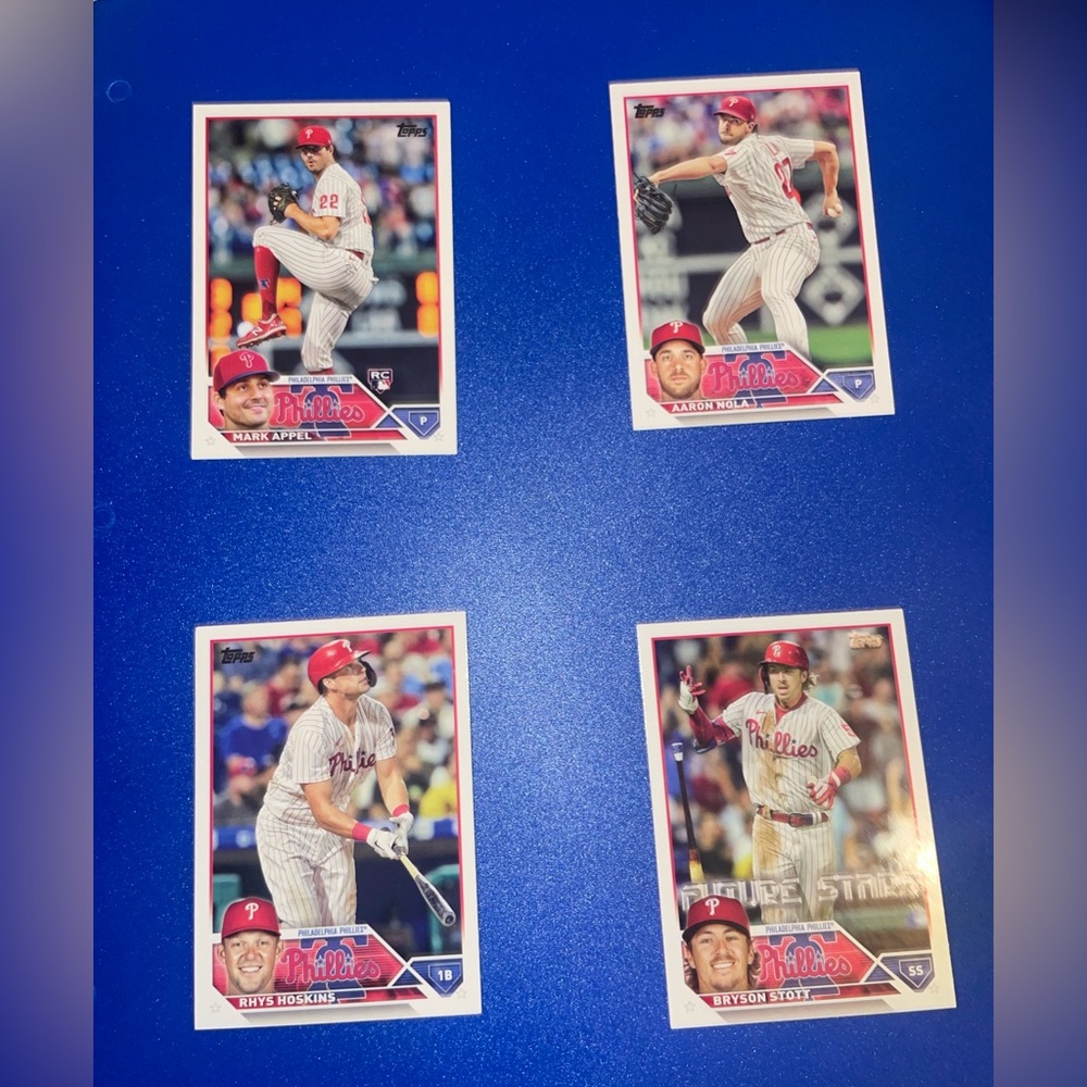 Philadelphia Phillies Set of 4 Of Topps Series One Baseball Cards MLB